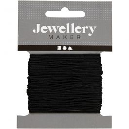 Macramé Koord, dikte 1 mm, zwart, 10 m/ 1 rol [HOB-41745]