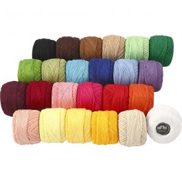 Mercerised Katoengaren, diverse kleuren, 24x20 gr/ 1 doos [HOB-42125]