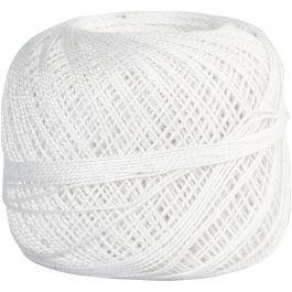 Mercerised Katoengaren, wit, 20 gr/ 1 bol [HOB-42126]