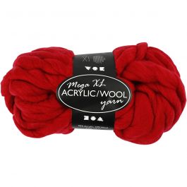 XL Garen van Acryl, L: 15 M, afm mega, donkerrood, 300 gr/ 1 bol [HOB-42162]