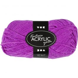 Pelote de laine acrylique Fantasia, cyclamen, L: 80 m, 50 gr/ 1 Pq. [HOB-421706]