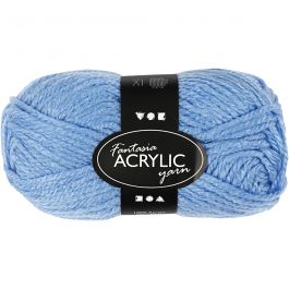 Pelote de laine acrylique Fantasia, L : 80 M, bleu, 50 gr/ 1 boule [HOB-421760]