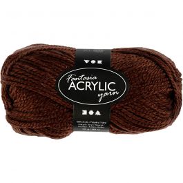 Pelote de laine acrylique Fantasia, L : 80 M, brun, 50 gr/ 1 boule [HOB-421806]