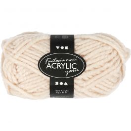 Pelote de Laine Acrylique Fantasia, L : 35 M, Maxi, beige, 50 gr/ 1 boule [HOB-421869]