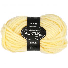Pelote de Laine Acrylique Fantasia, L : 35 M, Maxi, jaune clair, 50 gr/ 1 boule [HOB-421878]