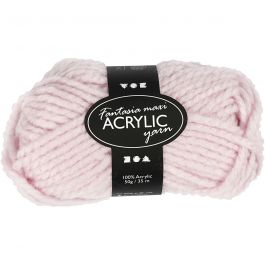 Pelote de Laine Acrylique Fantasia, L : 35 M, Maxi, rose clair, 50 gr/ 1 boule [HOB-421879]
