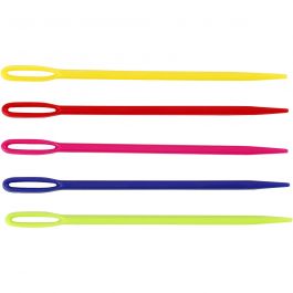 Aiguille à laine, L: 7cm, ass. de couleurs, 5 pièces/ 1 Pq. [HOB-422090]