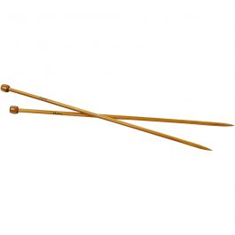 Aiguilles à tricoter, L : 35 cm, dim. 6 mm, 1 paire [HOB-42287]