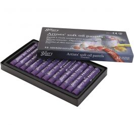 Pastels à l'huile Gallery, L : 7 cm, d 11 mm, ép. 11 mm, violet, 12 pièces/ 1 Pq. [HOB-425346]