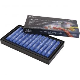 Pastels à l'huile Gallery, L : 7 cm, d 11 mm, ép. 11 mm, ultra marine, 12 pièces/ 1 Pq. [HOB-425356]
