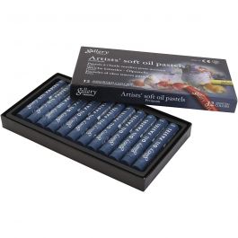 Pastels à l'huile Gallery, L : 7 cm, d 11 mm, ép. 11 mm, prussian blue (447), 12 pièces/ 1 Pq. [HOB-425357]