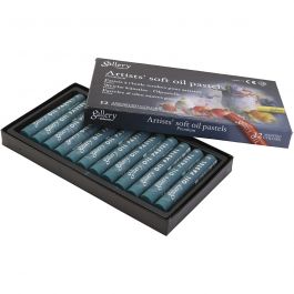 Pastels à l'huile Gallery, L : 7 cm, d 11 mm, ép. 11 mm, malachite green (180), 12 pièces/ 1 Pq. [HOB-425366]