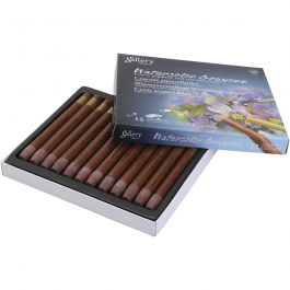 Pastels à la cire aquarellables, brun, 12 pièces/ 1 Pq. [HOB-427374]