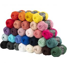 Fil de coton, dim. 8/4, L : 170 M, ass. de couleurs, 30x50 gr/ 1 Pq. [HOB-431000]