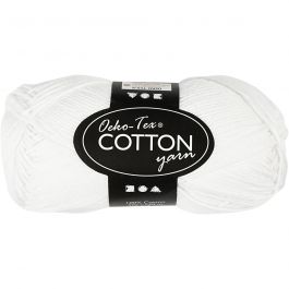Fil de coton, dim. 8/4, L : 170 M, blanc, 50 gr/ 1 boule [HOB-431020]