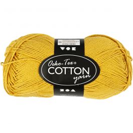 Fil de coton, dim. 8/4, L : 170 M, curry, 50 gr/ 1 boule [HOB-431070]