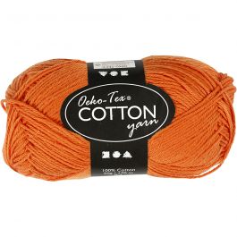 Fil de coton, dim. 8/4, L : 170 M, orange, 50 gr/ 1 boule [HOB-431090]