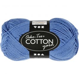 Fil de coton, dim. 8/4, L : 170 M, bleu, 50 gr/ 1 boule [HOB-431110]