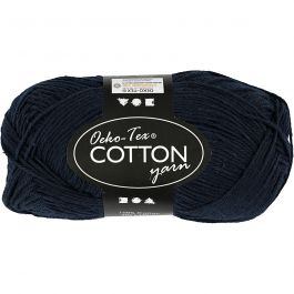 Katoengaren, afm 8/4, L: 170 M, donkerblauw, 50 gr/ 1 bol [HOB-431280]