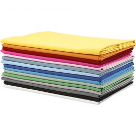 Stof, B: 145 cm, 140 gr, diverse kleuren, 15x2 m/ 1 doos [HOB-44095]