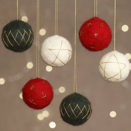 Kerstballen, d 6 cm, 6 stuk/ 1 doos [HOB-441824]