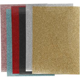 Film à repasser, feuille 148x210 mm, paillettes, ass. de couleurs, 6 flles/ 1 Pq. [HOB-443370]
