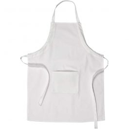 Tablier, L : 84 cm, L : 65 cm, dim. M-XL cm, 210 gr, blanc, 1 pièce [HOB-444640]