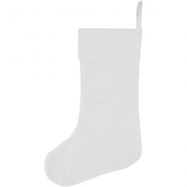 Bas de Noël, H: 40cm, L: 26cm, 210 gr, blanc, 1 pièce [HOB-44598]