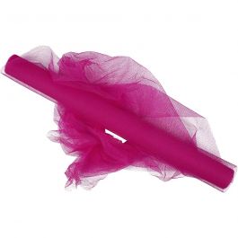 Tulle, L: 50cm, rose, 5 m/ 1 rouleau [HOB-44614]