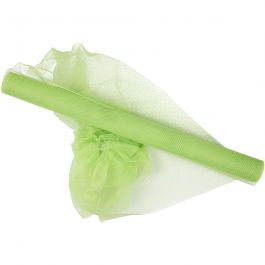 Tulle, L: 50cm, vert néon, 5 m/ 1 rouleau [HOB-44616]