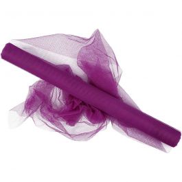 Tulle, L: 50cm, violet, 5 m/ 1 rouleau [HOB-44618]