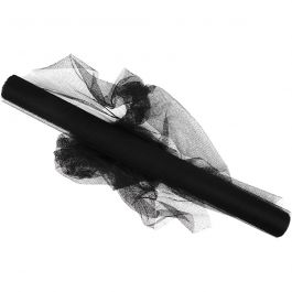Tulle, L: 50cm, noir, 5 m/ 1 rouleau [HOB-44619]