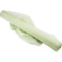 Organza stof, lichtgroen, B: 50 cm, glossy, 10 m/ 1 rol [HOB-44653]