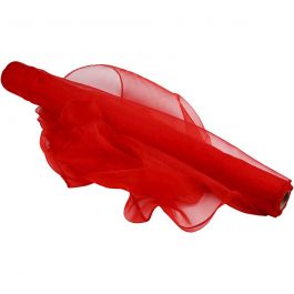 Organza stof, rood, B: 50 cm, 10 m/ 1 rol [HOB-44662]