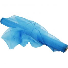 Organza stof, B: 50 cm, turquoise, 10 m/ 1 rol [HOB-44666]