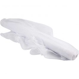 Organza stof, B: 50 cm, wit, 10 m/ 1 rol [HOB-44669]