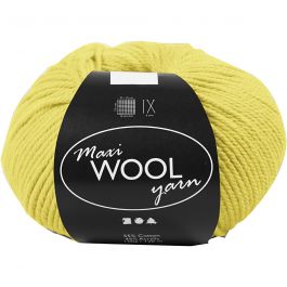 Pelotes de Laine, L : 125 M, jaune, 100 gr/ 1 boule [HOB-447402]