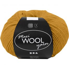 Pelotes de Laine, L : 125 M, jaune foncé, 100 gr/ 1 boule [HOB-447403]