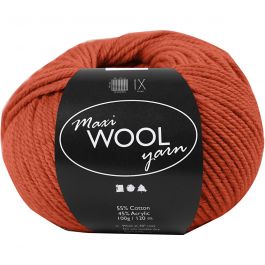 Pelotes de Laine, L : 125 M, rust red, 100 gr/ 1 boule [HOB-447406]