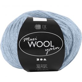 Pelotes de Laine, L : 125 M, dusty blue, 100 gr/ 1 boule [HOB-447409]