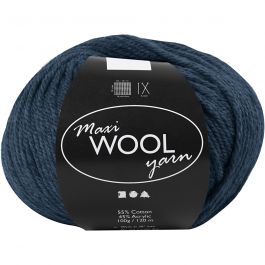Pelotes de Laine, L : 125 M, bleu, 100 gr/ 1 boule [HOB-447410]