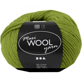 Pelotes de Laine, L : 125 M, vert olive, 100 gr/ 1 boule [HOB-447413]