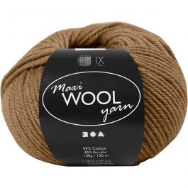 Pelotes de Laine, L : 125 M, brun clair, 100 gr/ 1 boule [HOB-447415]