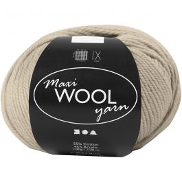 Pelotes de Laine, L : 125 M, mix beige, 100 gr/ 1 boule [HOB-447416]