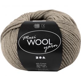 Pelotes de Laine, L : 125 M, gris, 100 gr/ 1 boule [HOB-447417]