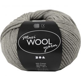 Pelotes de Laine, L : 125 M, mix gris, 100 gr/ 1 boule [HOB-447418]