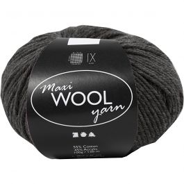 Pelotes de Laine, L : 125 M, mix gris foncé, 100 gr/ 1 boule [HOB-447419]