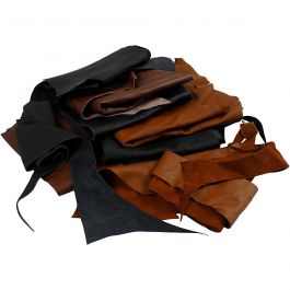Echt leer, dikte 1,0-1,2 mm, kleuren kan variëren,Inhoud kan variëren , diverse kleuren, 2 kg/ 1 doos [HOB-44915]