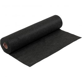 Hobbyvilt, B: 45 cm, dikte 1,5 mm, gemelleerd, 180-200 gr, zwart, 5 m/ 1 rol [HOB-45038]