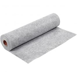 Hobbyvilt, B: 45 cm, dikte 1,5 mm, gemelleerd, 180-200 gr, grijs, 5 m/ 1 rol [HOB-45048]